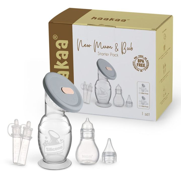 Haakaa New Mum & Bub Starter Pack 150ml Manual Silicone Breast Pump