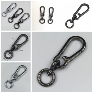 GBSDN Thép không gỉ Móc khóa hình bầu Metalochrome Chống mất Móc khóa hình quả bầu kim loại Móc leo núi Thời trang Cắm Trại