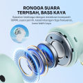 ROBOT TWS Earphone Wireless Bluetooth 5.4 with Gagang Mini 2 cm Headset Bluetooth 37H PlayTime Nova T1 Original - Garansi 1 Tahun. 