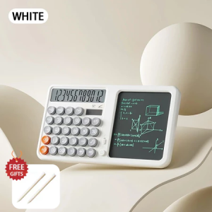 2in1 Calculator with Writing Tablet Large LCD Display 12-Digit Scientific Calculators With Stylus Portable Real-person Voice Math Calculator