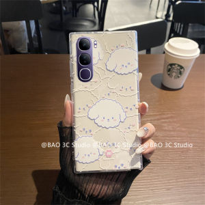 New Casing VIVO V40 Lite V40 Pro Y200 Y19s Y18 Y18s Y28 Y28s Y03 Y03t Y100 5G 4G Hot Fashion Cute Cartoon Cinnamon Dog Phone Case Transparent Anti-fall Soft Cover 2024
