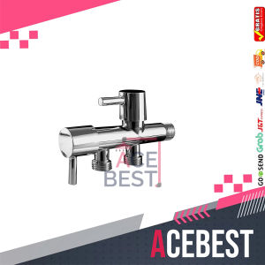 ACEBEST Kran Cabang Sejajar Kran Sejajar Kran 2 Lubang Kran Shower Kran Jet Shower Kran Ganda JS-35