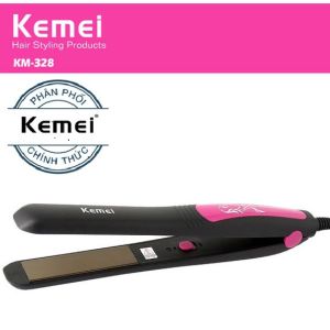 Máy Tạo Kiểu Duỗi Tóc Thẳng Kemei Bản Kẹp Phủ Caremic Tỏa Nhiệt Đều Công Suất 25W