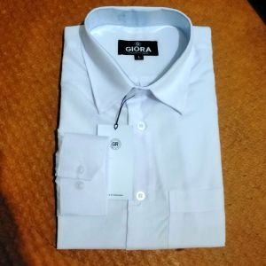 Kemeja pria atasan polos putih lengan panjang baju kerja kasual formal reguler basic kerja