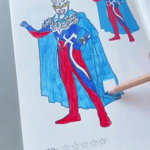 奥特曼涂色本赛罗迪迦临摹奥特曼画画本涂色涂鸦绘画本3到6岁宝宝