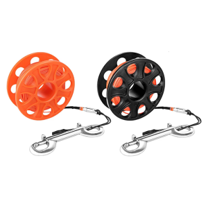 Ống cuộn nhựa ống suốt ngón tay với đôi kết thúc móc scubas lặn Reel ngón tay dòng spool Wreck dây dẫn Reel bền bỉ