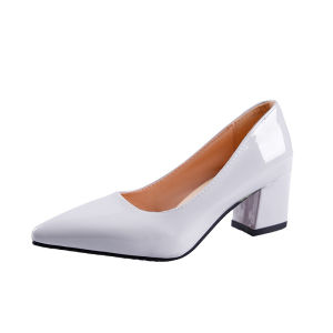 [Free Shipping] High-Heeled Womens Shoes New Spring Collection Pointed-Toe Shallow-Mouth Pumps Womens Chunky Heel Mid-Heel Fashion Shoes Size 43.