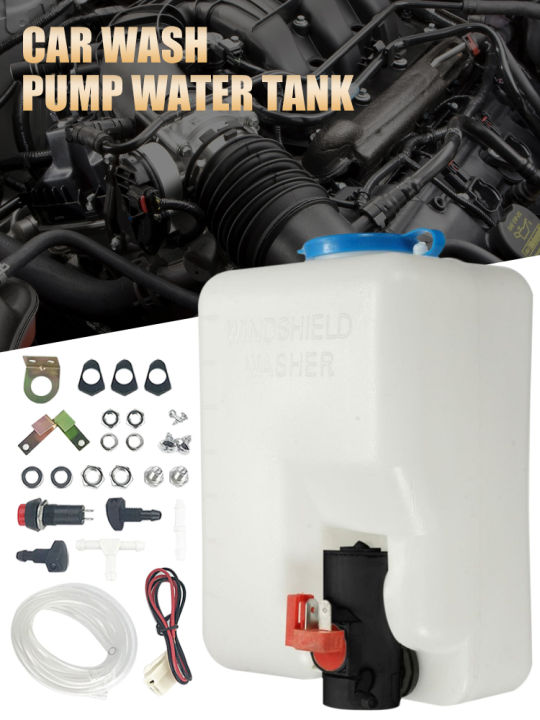 12V 1.5L Car Windshield Washer Bottle Washer Pump Fluid Reservoir Wiper System Universal Washer