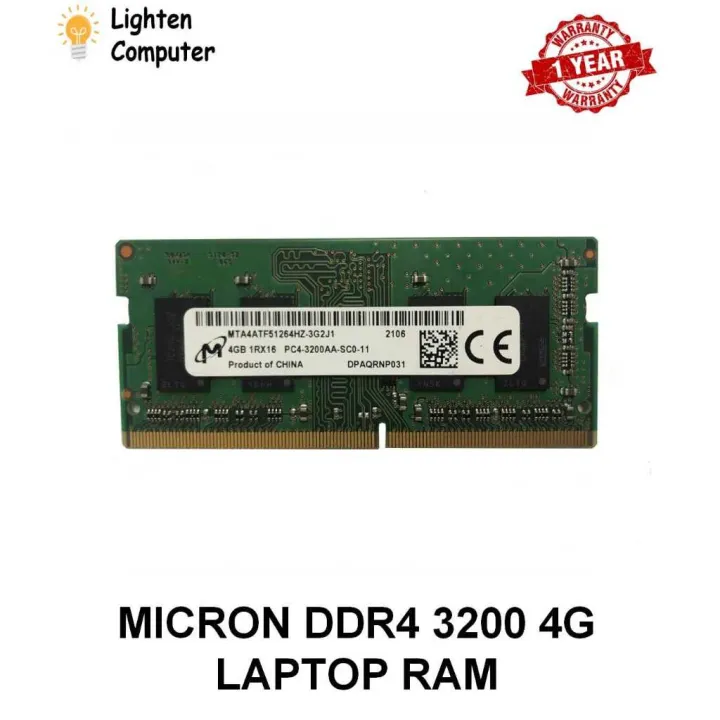 【USED】 MICRON DDR4 3200Mhz 4GB / 8GB / 16GB | PC4 3200 | LAPTOP RAM | SODIMM RAM