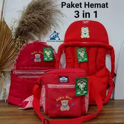 Paket Hemat (3 in 1) Tas Bayi Raffa Bordir Gendongan Bayi Samping Bordir Dan Gendongan Bayi Depan Bordir Terlaris