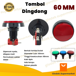 Tombol Dingdong Switch Push On Dindong 60mm Saklar Mesin Ding Dong