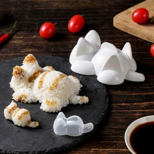 LITTLEX Hình Dáng Con Mèo Khuôn làm Onigiri Có thể tái sử dụng Tự làm Khuôn làm cơm nắm Sáng tạo Dùng cho thực phẩm Khuôn làm khoai tây nghiền Bữa trưa cho trẻ em