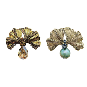 Độc đáo Gingko Ghim Cài hình chiếc lá Pin đẹp pin hợp kim kết cấu phụ kiện thời trang thích hợp cho quần áo và túi xách