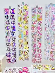 8 Designs Sanrio mymelody Kuromi Cinnamoroll Sticker Cute Cartoon Style Long Independent Tape Hand Account DIY Decoration Materials kids stationery gift