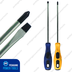 PAKET 2 SET HDT OBENG 6" INCH (+) (-) PLUS MINUS GAGANG KARET 150 MM