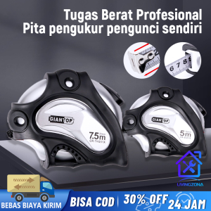 7.5M Pita Pengukur baja portabel pita pengukur yang dapat mengunci sendiri film pelapis nilon Penguncian otomatis berkualitas tinggi presisi tinggi dan anti jatuh