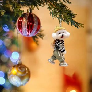 [COD] 2025 New creative puppy backpack pendant acrylic car pendant cute teddy dog keychain
