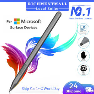 【✅SG READY STOCK】RICHMENTMALL Stylus Pen for Microsoft Surface Pro  11/10/9/8/7/6/5/4 Uogic Surface Book/Laptop/Go/Studio Stylus Pen with Palm Rejection Smooth Writing Rechargeable for Surface Pro (3 Gen and Later Versions) Surface Go (1/2/3 Gen)