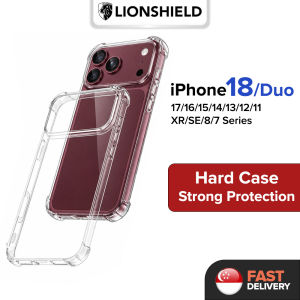 LionShield iPhone 18 Pro Max/18 Pro/Duo/17 Pro Max/17 Pro/17/16/15/14/13/12/11/17e/17 Air/XR/XS/SE/8/7 Lucid Case - Hard Soft Clear Phone Casing Cover