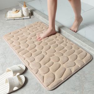 MUMU Household Water Absorption Non-slip Bathtub Cobblestone Embossed Bath Mat Doormat Floor Rug