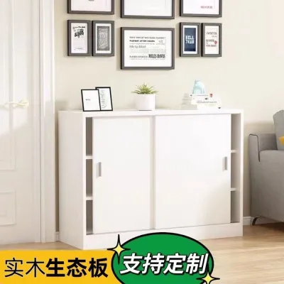 Solid wood balcony cabinet dining cupboard shoe cabinet pantry cabinet floating window cabinet customized slim dining side cabinet sliding door storage cabinet
