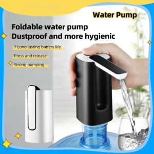 JINYU19 Silicone Hose Foldable Water Pump USB Charging Touch Button Electric Water Extractor Multi-function Low Noise Wireless Water Bottle Pump Camping