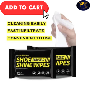 Premium Shoe Cleaning Wipes–Quick & Easy Sneaker Care (12pcs/Pack) For White Shoes Sneakers etc. | TRAVEL-FRIENDLY | Gentle yet Powerful Formula | Easy Shoe Whitening & Cleaning