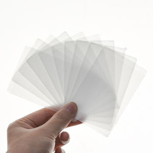 กระเป๋าที่ใส่บัตรประชาชนรถบัสนักเรียนอุปกรณ์ป้องกันฝาครอบการ์ดใสพีวีซีด้าน10ชิ้น/ล็อตกระเป๋าใส่นามบัตรและบัตรเครดิต