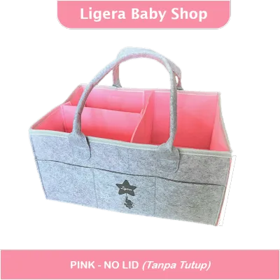 LIGERA Premium Caddy Bag Ada Tutup / Multipurpose Felt Tas Organizer Stroller Travelling Bayi