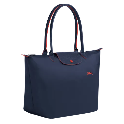 Genuine longchamp Le Pliage Club 70th anniversary embroidered horse long handle waterproof nylon Shoulder Bags large size Tote Bag L1899619556 Navy color Lazada Singapore