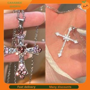 ❣️❣️❣️ European And American Fashion French Zircon Cross Pendant Necklace Light Luxury Simple Personality Necklace For Women Jewelry