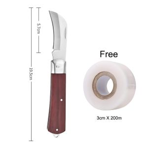 4 in 1 Grafting Knife Set Foldable Pruning Grafting Knife + Plant Wound Healing Cream with Brush Garden Tool