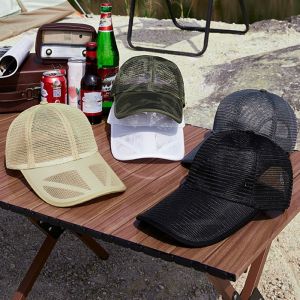 LEKGAVD Quick-dry Mesh Baseball Cap Adjustable Hollow Sports Mesh Caps Trucker Cap Breathable Men Snapback Hat