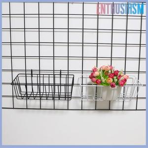 【Enthusiasm】🌟🌟【Hot Sale】🎈 Metal Decorative Storage Basket DIY Iron Grid Flower Pot Hanging Shelf Wall Art Mounted Frame Mesh Display Rack Home Decoration