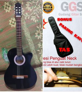 gitar akustik senar nilon tanem besi bonus tas
