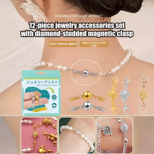 [Secure Sparkling] 12pcs Magnetic Clasps With Diamonds Jewelry Making Supplies For DIY Bracelets Necklaces Crafters