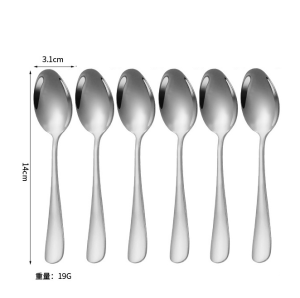 6 pieces of stainless steel tableware knife fork and spoon set 24-piece set 1010 gold-plated spoon Western tableware small spoon dessert fork steak knife