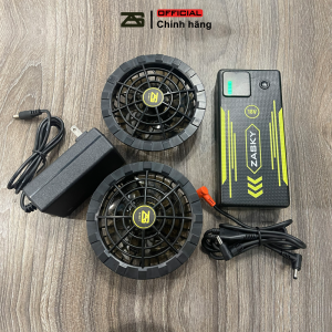 [CHÍNH HÃNG] Bộ Phụ Kiện Áo Quạt Điều Hòa ZASKY Nhật Bản 18V PIN Dung Lượng Khủng 50.000mAH Quạt Không Chổi Than Mới Nhất 2024 Nâng Cấp Nhiều Công Nghệ Bảo Hành 12 Tháng