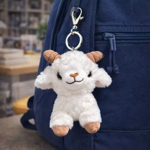 MYTHIS Realistic Style Lamb Plush Keychain PP Cute Style Lamb Stuffed Animal Cute Keychain Attachment Bag Decoration Key Decoration