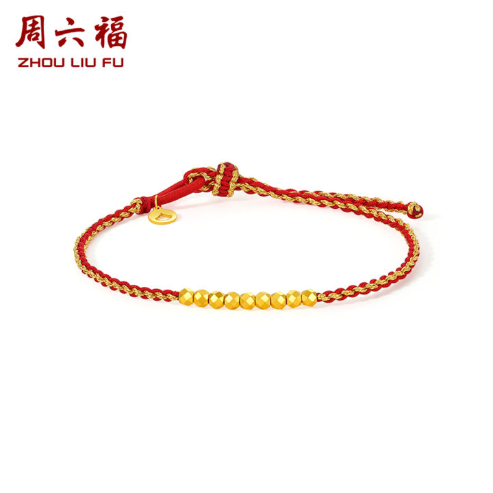 ZHOU LIU FU 周六福 999 24K Solid Gold Bracelets for Women, Real Pure Gold ...