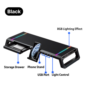 ✅2026 NEW✅JOMO Smart Monitor Stand Riser Laptop Stand RGB Light USB Hub Desktop Organizer Phone Holder