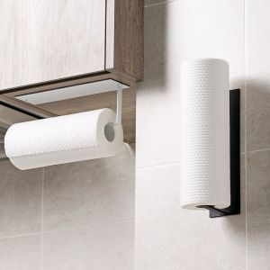 Tissue Holder Wall Mounted Kitchen Toilet Racks No Punching Paper Roll Holder