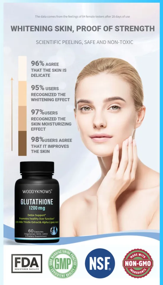 Glutathione 1200mg | 5 Times Powerful Whitening Anti-Aging And Anti-Oxidation Remove Dark Spots Remove Freckles with Silymarin Milk Thistle Extract ALA for Clear Skin Liver Cleanse Detox & Repair Plus Immunity Support Glutathione 1200mg | 5 Times Powerful Whitening Anti-Aging And Anti-Oxidation Remove Dark Spots Remove Freckles with Silymarin Milk Thistle Extract ALA for Clear Skin Liver Cleanse Detox & Repair Plus Immunity Support