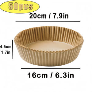 50/100Pcs Air Fryer Paper Disposable Non-Stick Airfryer Baking Papers Round Air-Fryer Paper Liners Paper Kitchen Accessories