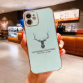 Hontinga เคสโทรศัพท์ OPPO,เคสสำหรับ OPPO Reno 2F Reno2F Reno 2Z ลายการ์ตูนกวางเรนเดียร์หรูหราชุบโครเมี่ยม TPU เนื้อนิ่มเคสโทรศัพท์แบบเต็มฝาปิดกล้องเคสยางกันเด็กชาย. 