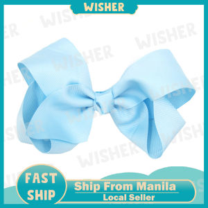 6 Inch Ribbon Bow Hair Accessories Kids Fashion Cute Hair Clips Girls Bow Hair Clips