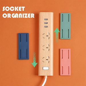 Office Self Adhesive Socket Holder Adhesive Hook Power Strip Sticker Cable Organizer Panel Holder Hanger Socket Extension