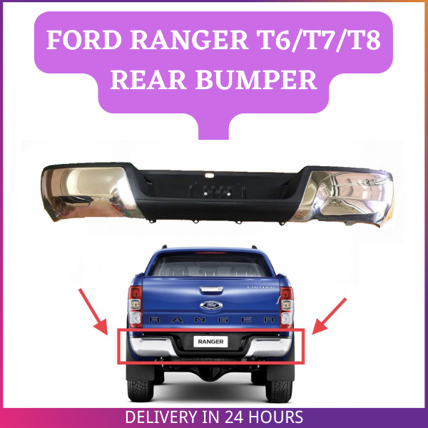 Ford Ranger Basic Rear Bumper FORD RANGER T6 T7 T8 (2012-2021) REAR OEM BUMPER REAR BUMPER (CHROME ...