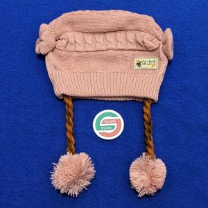 Topi Kupluk Anak Bayi Kepang Pita Bordir Nama