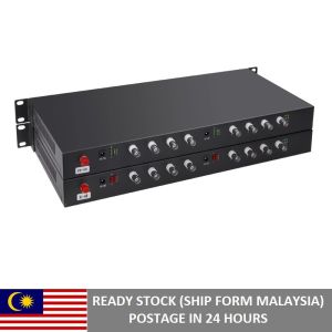 Video Fiber Converter 8 Channel 1080P AHD CVI TVI Coaxial Fiber Optic Video Media Converter IP Camera